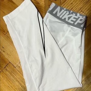 White Nike Pro Dri-Fit kids Large tights